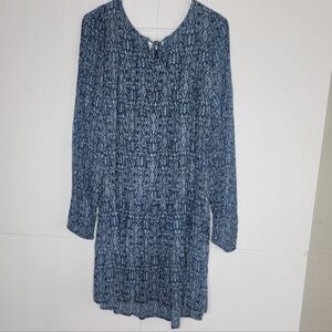 Style & Co Blue Print Long Sleeve Dress – Size L